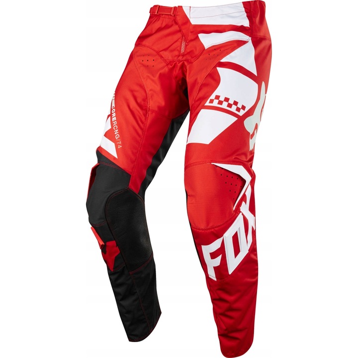 Pantaloni FOX 180 Sayak, rosii, marimea 34, materiale rezistente, protectii incluse