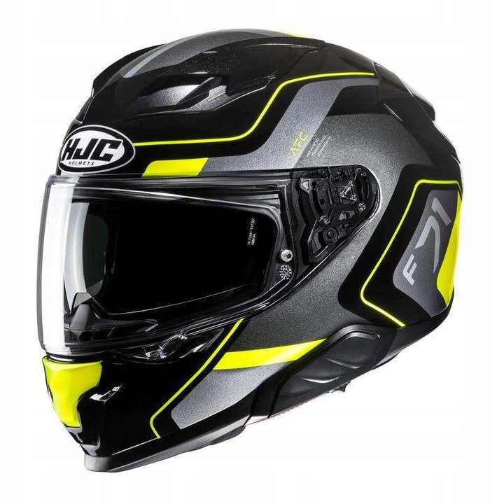 Casca HJC F71 Arcan Black/Yellow, sport-turistic, aerodinamica, 3 dimensiuni, L
