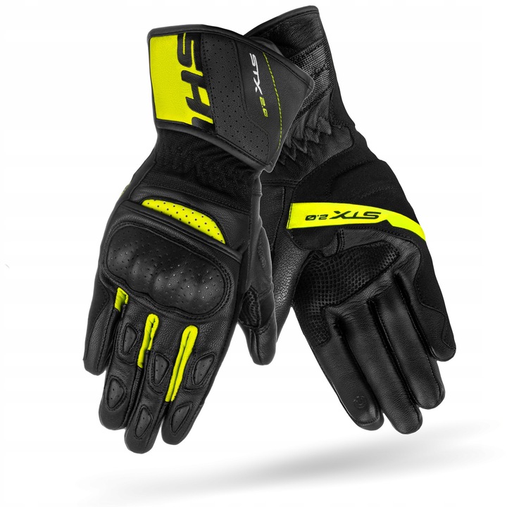 Manusi motociclism Shima STX 2.0, M, fluo, piele capra, protectie impact, ventilare