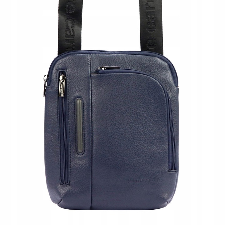 Pierre Cardin férfi táska, ökológiai, kék, 22x26x5cm, crossbody típusú típusú