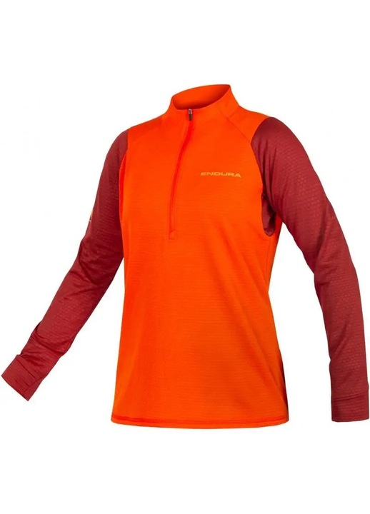 Дамска спортна блуза, Endura, Singletrack Fleece, оранжева, рециклиран материал, дълъг ръкав