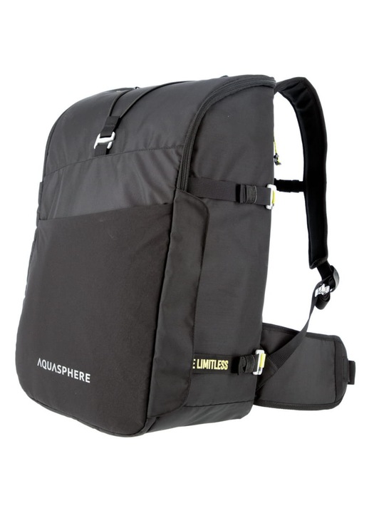 Rucsac triathlon Aqua Sphere Transition 35L, negru/galben, cu compartiment pentru laptop