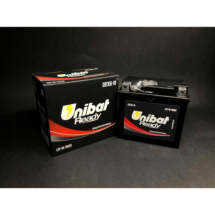 Akumulator moto Unibat CBTX5L-FA 12V 4Ah 114x71x106mm
