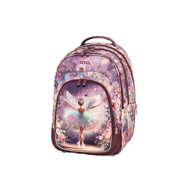 Ghiozdan POLO Fusion Fairy, 25L, 45x30x23cm, portocalie cu galben
