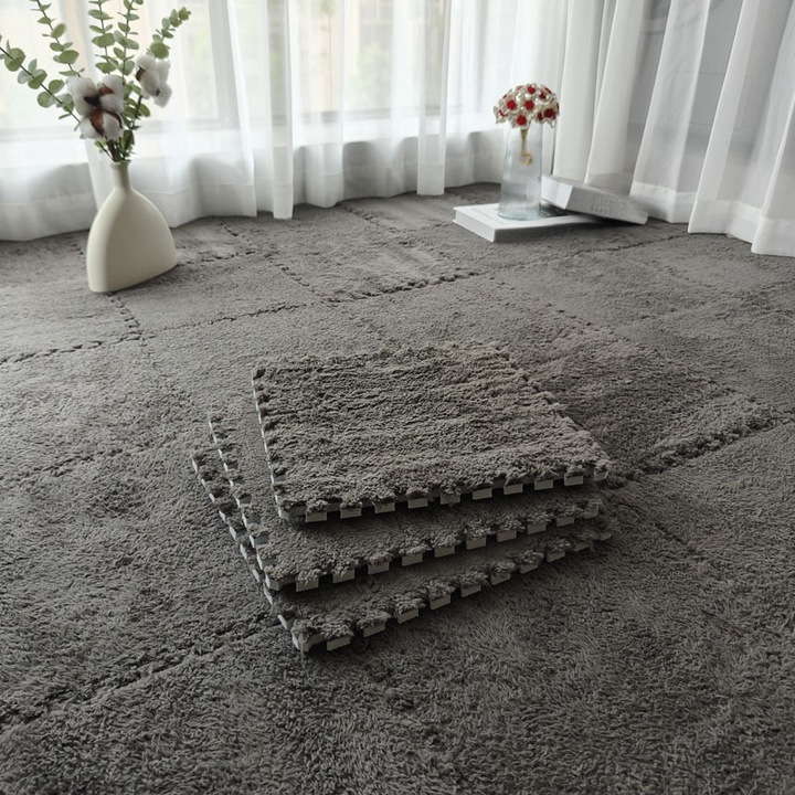 Set 6 covoare interconectabile, 29.97x29.97cm, lavabile, antiderapante