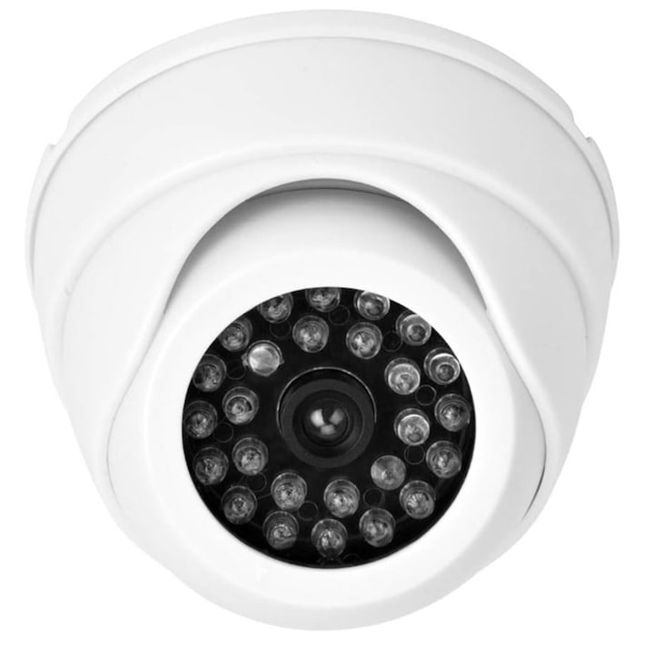 Camera de supraveghere simulat dome, LED rosu, design realist, ABS, multicolor