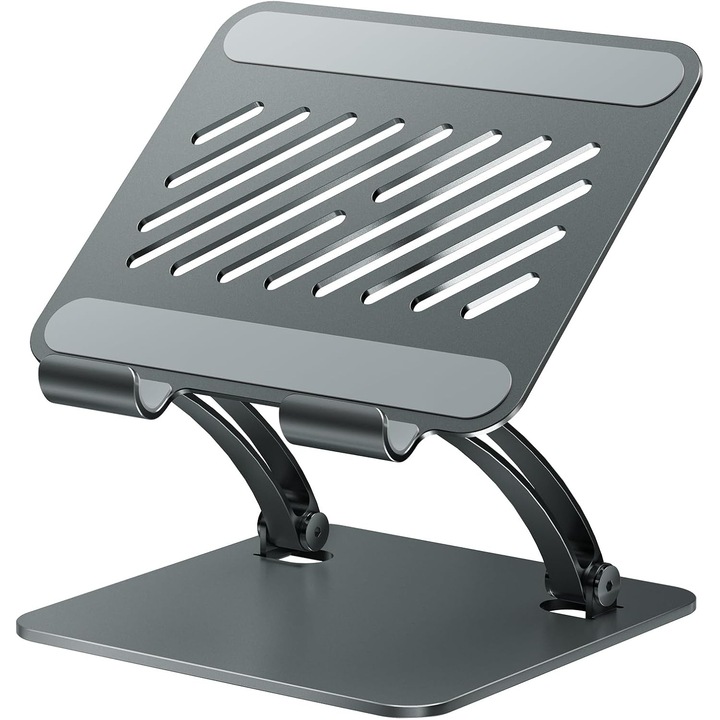 Suport pentru tableta, ajustabil din aluminiu, design metalic, anti-alunecare, portabil
