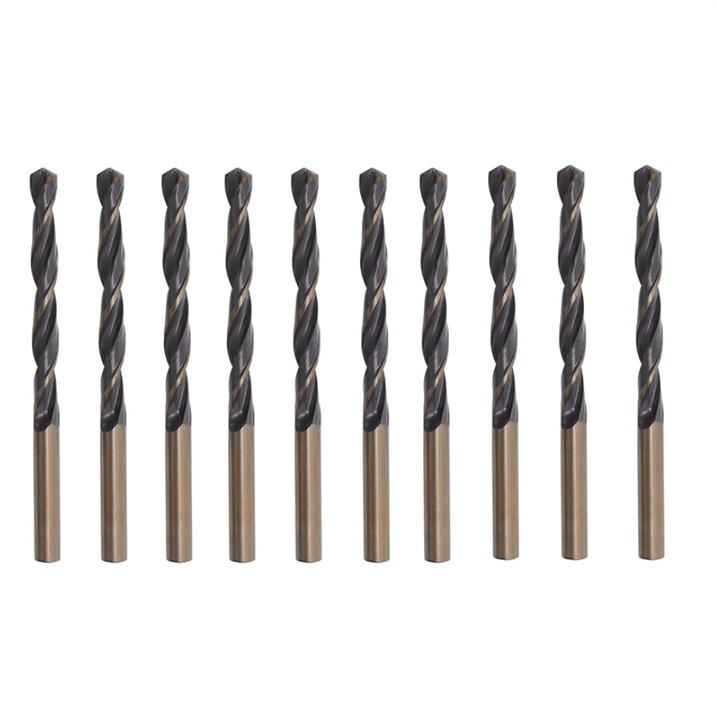 Set de 10 burghie din otel rapid 5.5mm, acoperire din titan, pentru metal si lemn