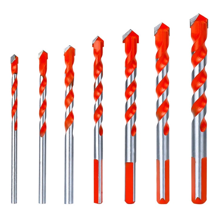 Set de 7 burghie pentru metal, sticla, ceramica, lemn, 3mm-12mm, cu cutie de depozitare