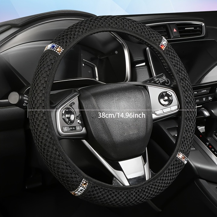 Husa volan universala, 3D, non-alunecare, respirabila, multicolor