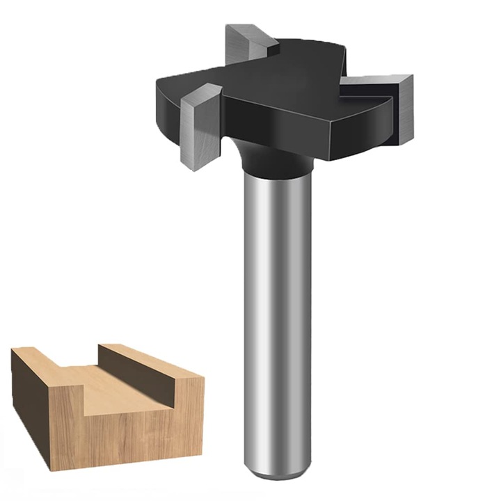 Freza pentru lemn, 6mm, 3 caneluri, otel carbon, 25.4mm diametru taiere, set