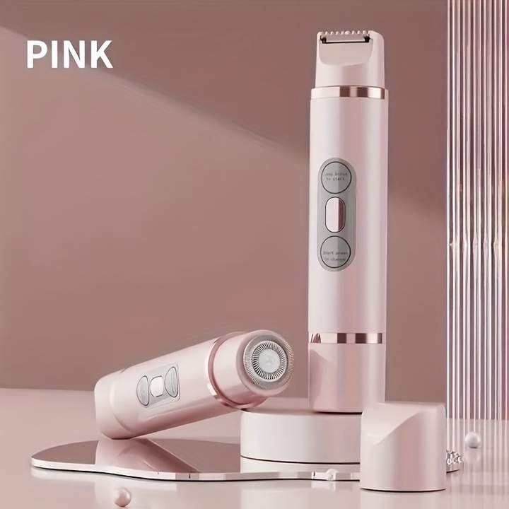 Epilator electric 2 in 1 pentru femei, trimmer pentru zona bikini, fata, picioare si axile, portabil, reincarcabil