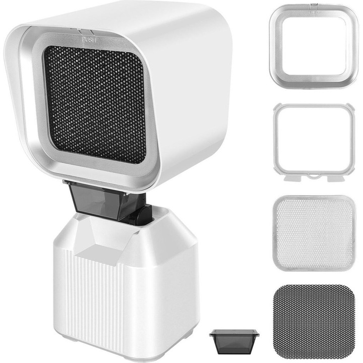 Hota portabila, cu filtru reutilizabil, cu ventilator cu doua viteze, alb, 1725g