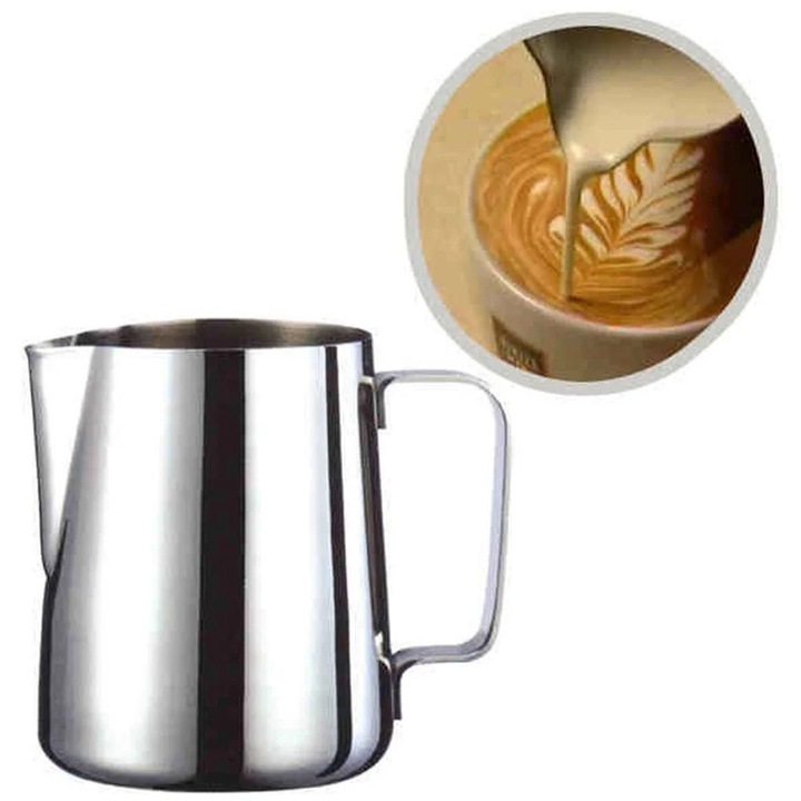 Spumator de lapte 350ml, accesorii pentru cafea cappuccino/espresso, ustensile barista, inox