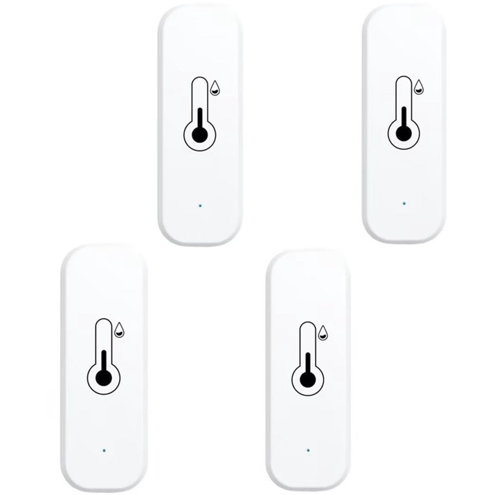 4 db WiFi hőmérő és páratartalom mérő készlet, hőmérséklet és páratartalom monitorozás, riasztások, hangvezérlés