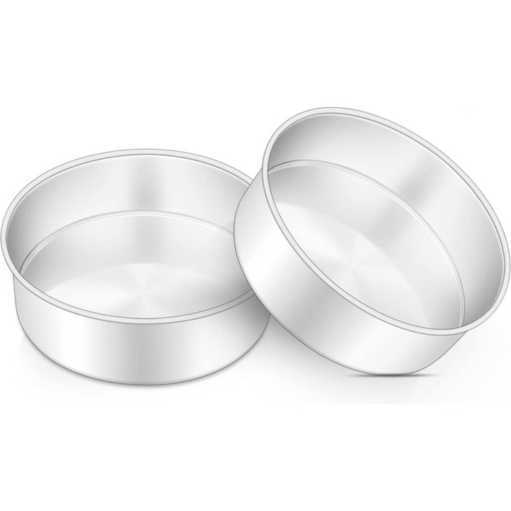 Set forme prajituri din otel inoxidabil, 2 piese, 16cm x 5cm, design fara scurgeri, usor de curatat