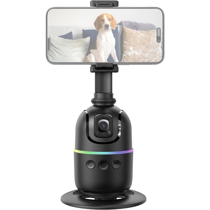 360-fokos képstabilizátor, automata gimbal arckövetéssel, gesztusvezérlés, telefontartó, gyors töltés