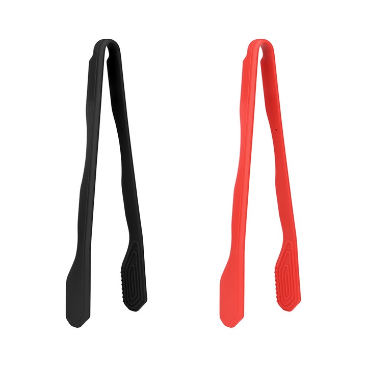 Set 2 Polonice din Silicon Rezistente la Temperatura - Negru + Rosu, 30x5cm