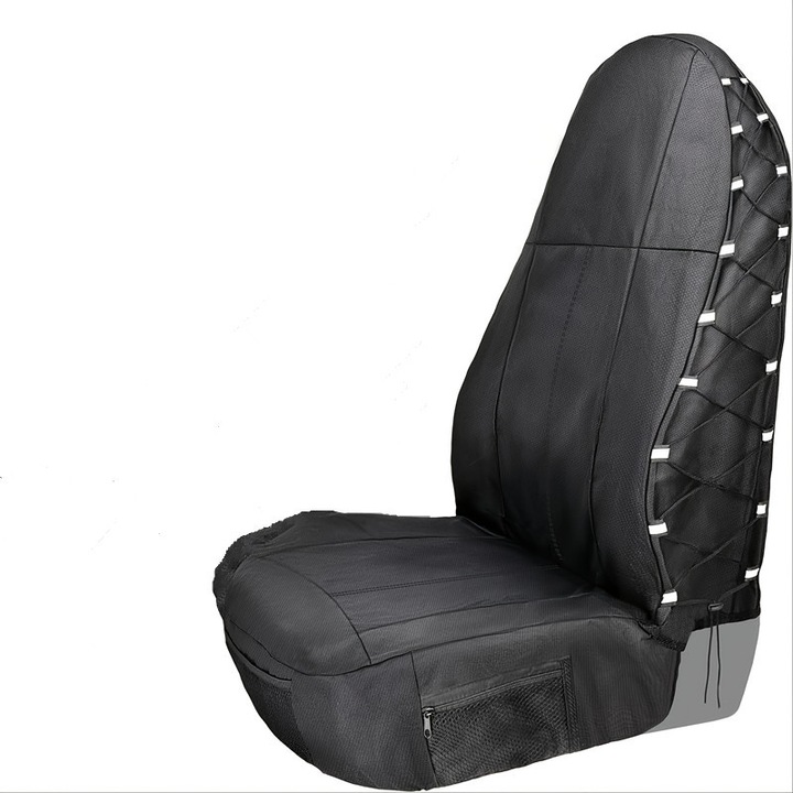 Huse auto universale impermeabile pentru scaunele din fata, set 1 bucata, design cu snururi, potrivite pentru masini, SUV-uri, camioane si furgonete