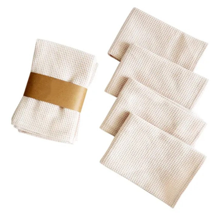 Set de 4 prosoape din bumbac 100%, 35x35cm, multicolor, super absorbante, reutilizabile