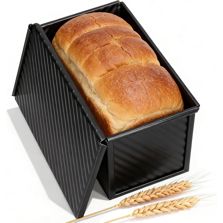 Sütőforma kenyérhez, 1 kg kapacitás, szénacél, fekete