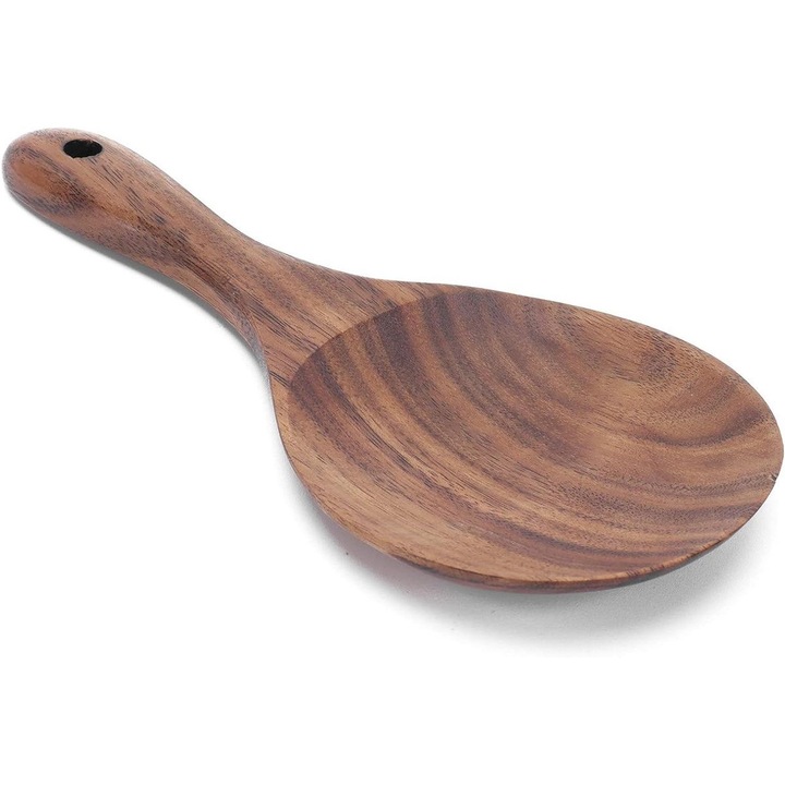 Polonic din lemn, set de linguri, design natural, textura lemnoasa, 30x5cm