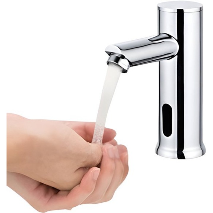 Baterie sanitara automata cu senzor, infrarosu, alimentare cu baterii, pentru baie, montaj usor