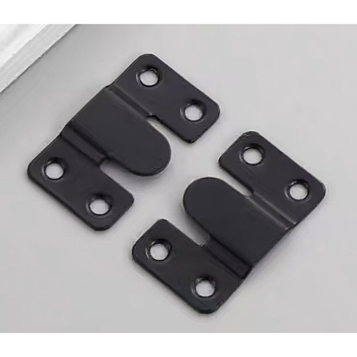 Set de 20 conectori pentru mobilier, 55mm x 30mm, negru, din otel inoxidabil