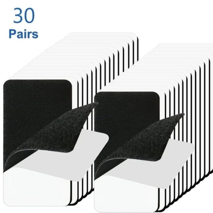 Velcro ragasztószalagok, 30 darabos készlet, 2x4 hüvelyk, extrém hőmérsékletnek ellenálló, fekete