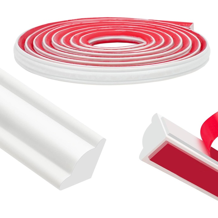 Banda adeziva PVC autoadeziva, 5m, 12x9mm, alba, flexibila, personalizabila