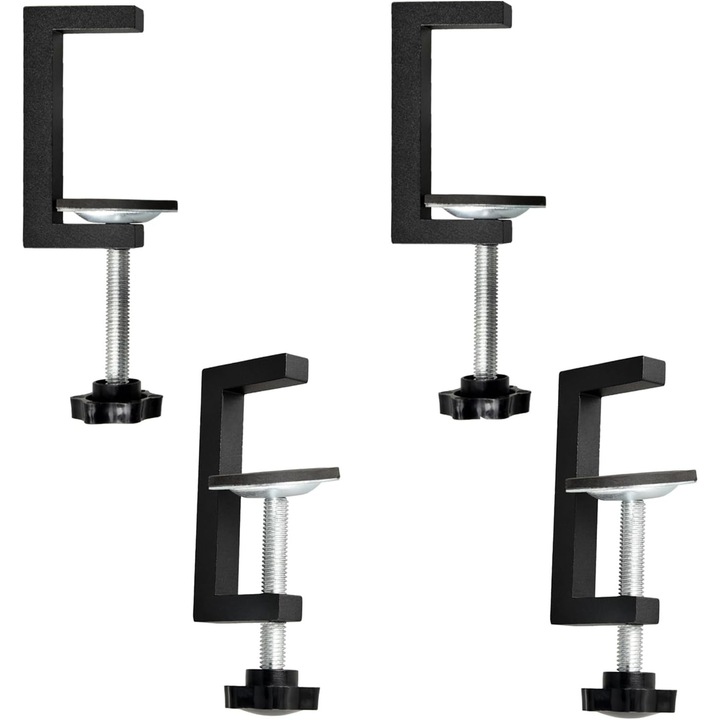 Cleme de fixare universale pentru lemn, 10-57mm, 28mm adancime, set, negru