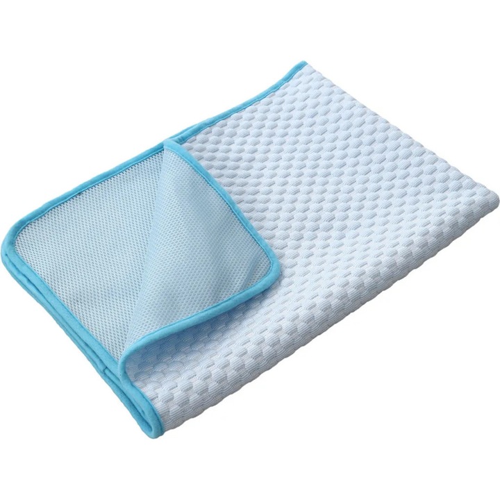 Saltea racoroasa pentru animale, 60x50cm, cu puncte de masaj 3D, usor de curatat, albastra