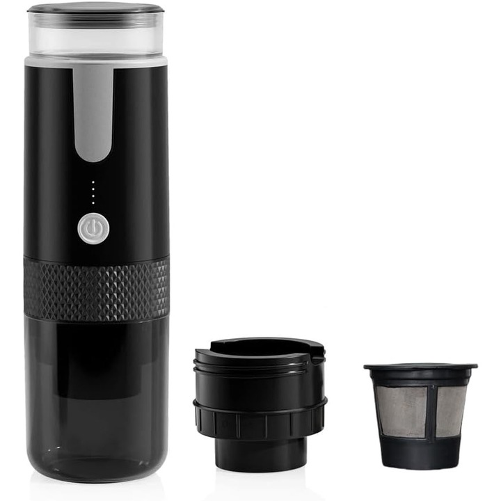 Espressor portabil 2-in-1, 1200mAh, negru, 0.4kg
