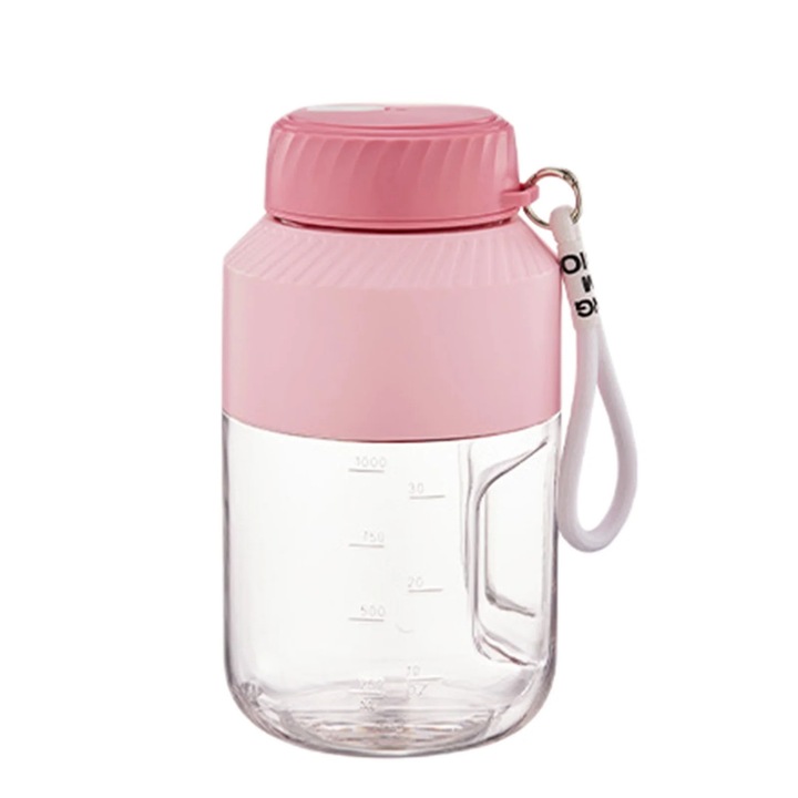 Blender portabil electric, capacitate mare, 12 lame din otel inoxidabil, albastru deschis, 9.33x3.15 inch
