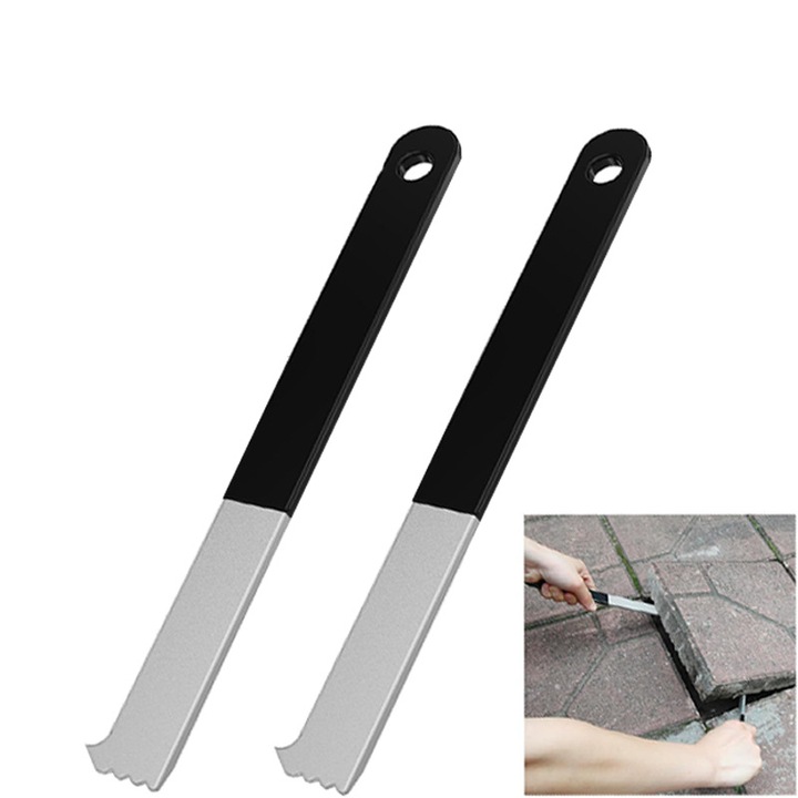 Set 2 unelte pentru ridicat pavele din otel inoxidabil, design cu levier, pentru indepartarea pavelelor