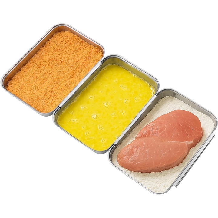 Set de tavi de copt din otel inoxidabil, 3 piese, design compact, rezistente la rugina, usor de curatat