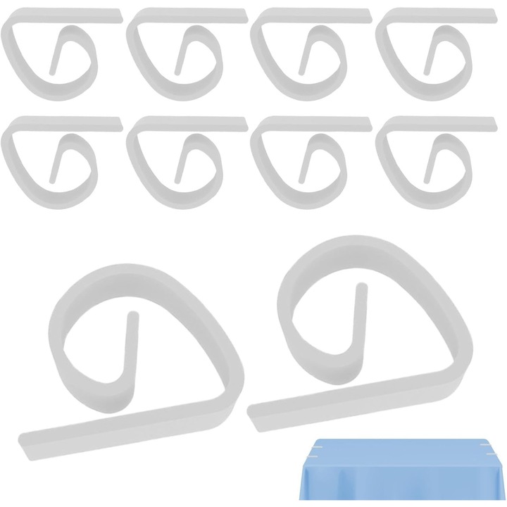 Set de 10 clips pentru fete de masa, 4.6x3.5x1.2cm, multicolor, pentru evenimente exterioare