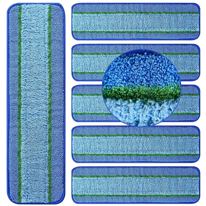 Set 6 pad-uri de curatare profunda pentru mopuri, compatibile cu Bona, lavabile la masina, pentru toate tipurile de pardoseli dure