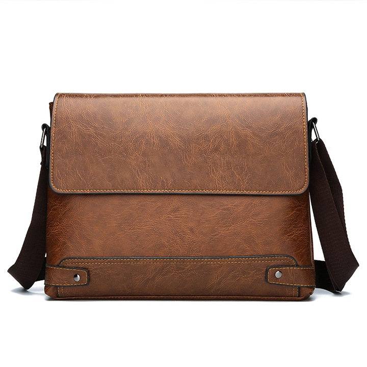 Geanta laptop 13 inch, impermeabila, design multifunctional, culoare khaki, pentru birou si ocazii de afaceri