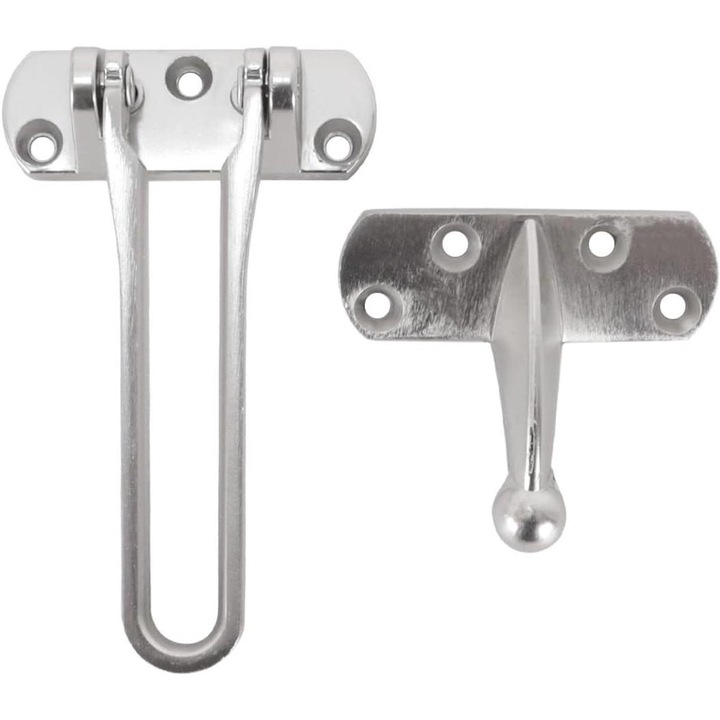 Broasca rotativa pentru usi cu deschidere interioara, zinc, set cu 1 broasca si 7 suruburi, argintie