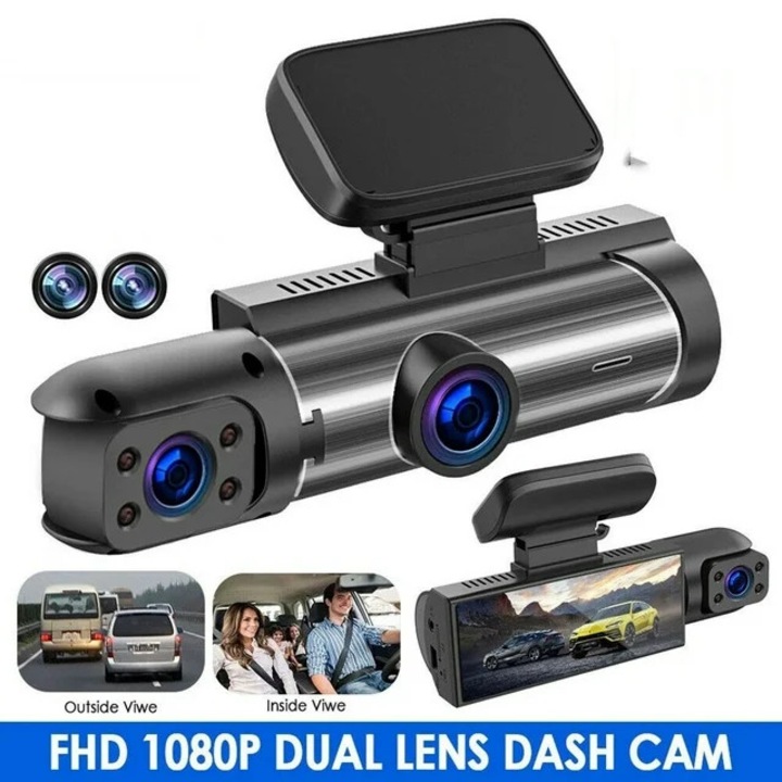 Camera auto DVR, 4K, inregistrare duala, WiFi, Full HD 1080p, 32GB
