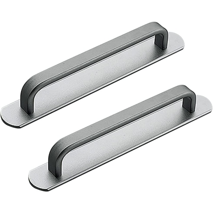 Set de 2 manere autoadezive din aliaj de aluminiu, 212mm, gri