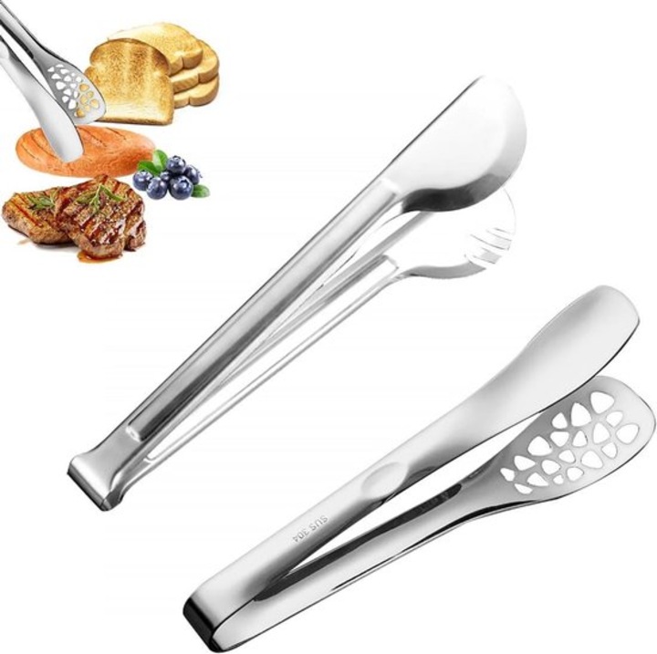 Set de clesti de bucatarie din otel inoxidabil, 24 cm, 2 piese, pentru fripturi si salate
