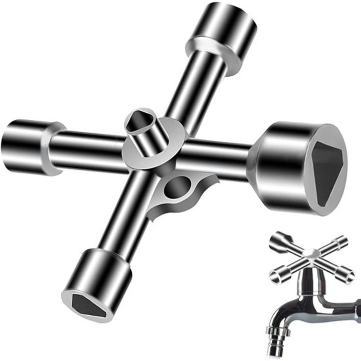 Cheie triangulara universala, 5 dimensiuni, zinc, set