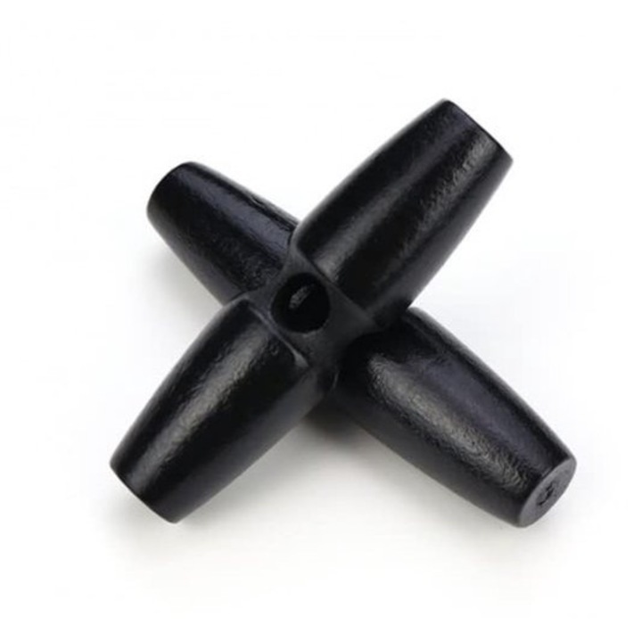 Set de 12 butoane din lemn negre 30mm cu un singur orificiu pentru cusut si proiecte de artizanat