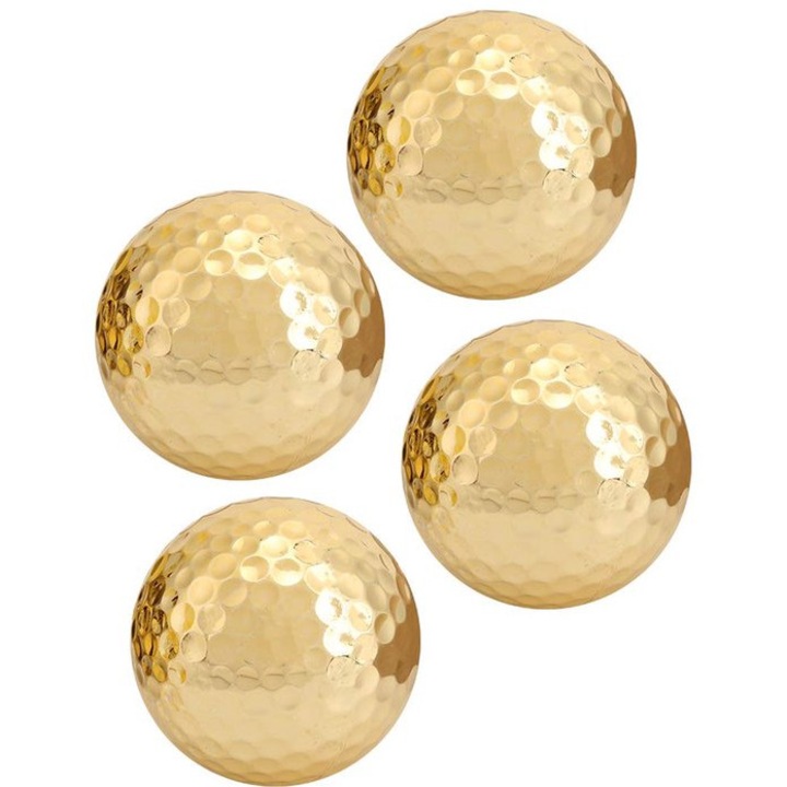 Aranyozott golf labda szett, 4 db, 392 lyuk, tartós, könnyű