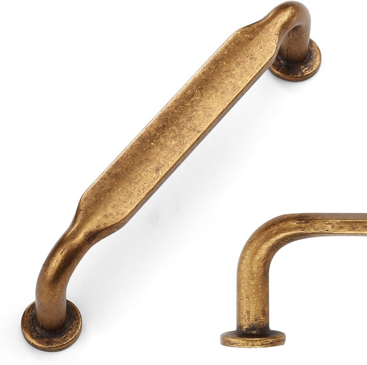 Set 10 manere vintage bronz pentru mobila, 128mm, aliaj zinc, pentru dulapuri, sertare, usi