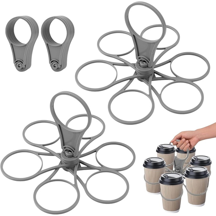 Suporturi bauturi set 2 buc, design rotativ, material ABS, capacitate 3 kg, compact