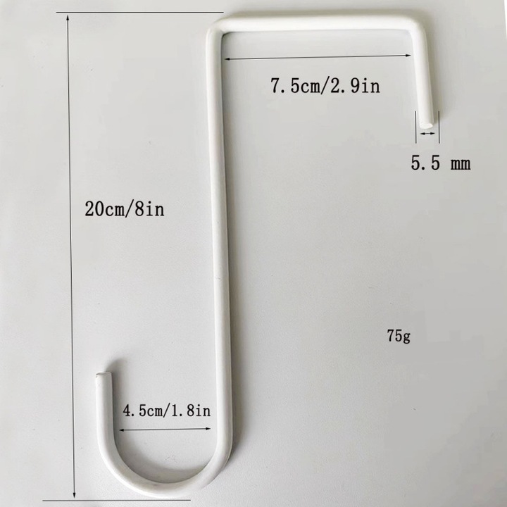 Carlige pentru gard, set de 5 bucati, 20x20cm, alb