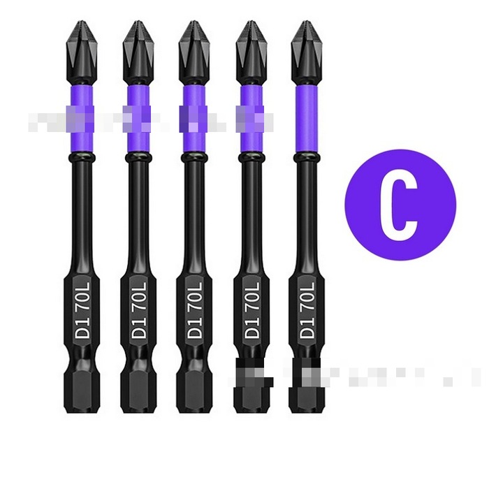 Set de biti pentru gaurit si insurubat, 6.35mm diametru stift, rezistenta la rugina, 70mm lungime